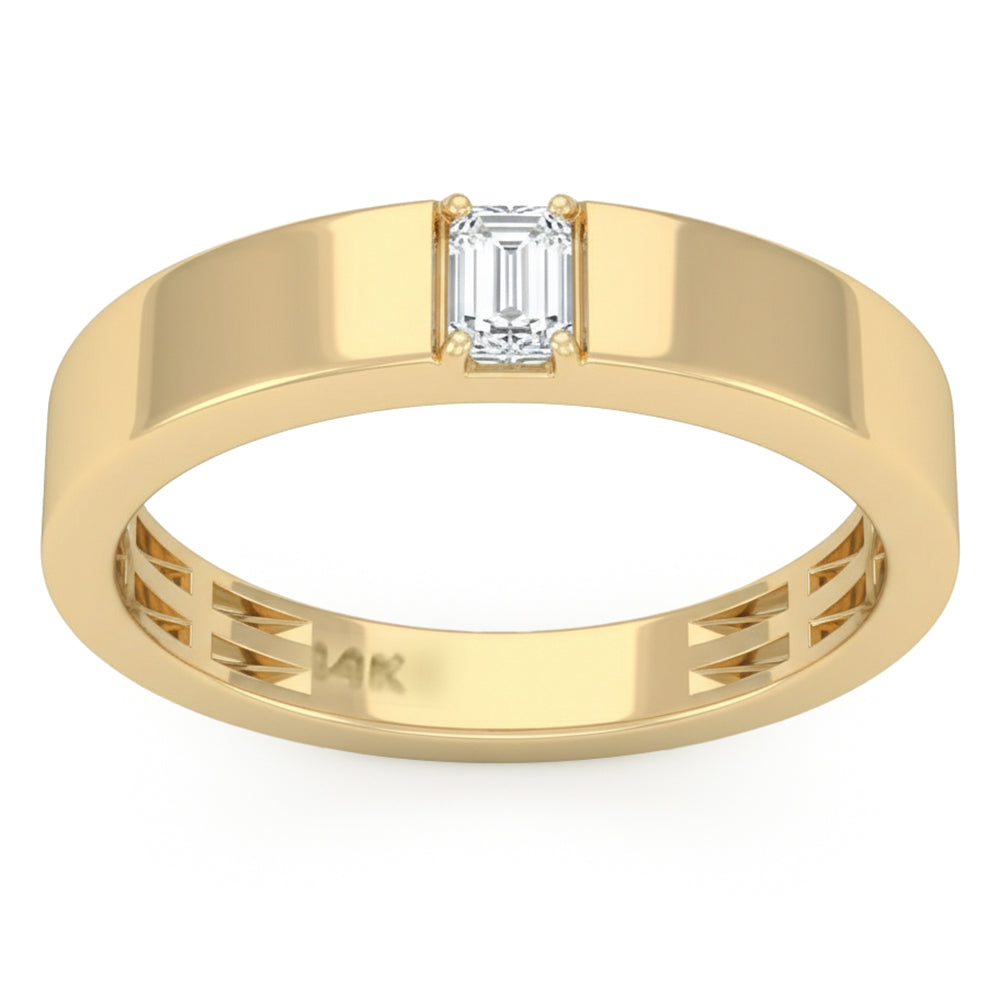 SPECIAL! .33ct G SI 14kt Yellow Gold Diamond Solitaire Men's Wedding Band Ring Size 10