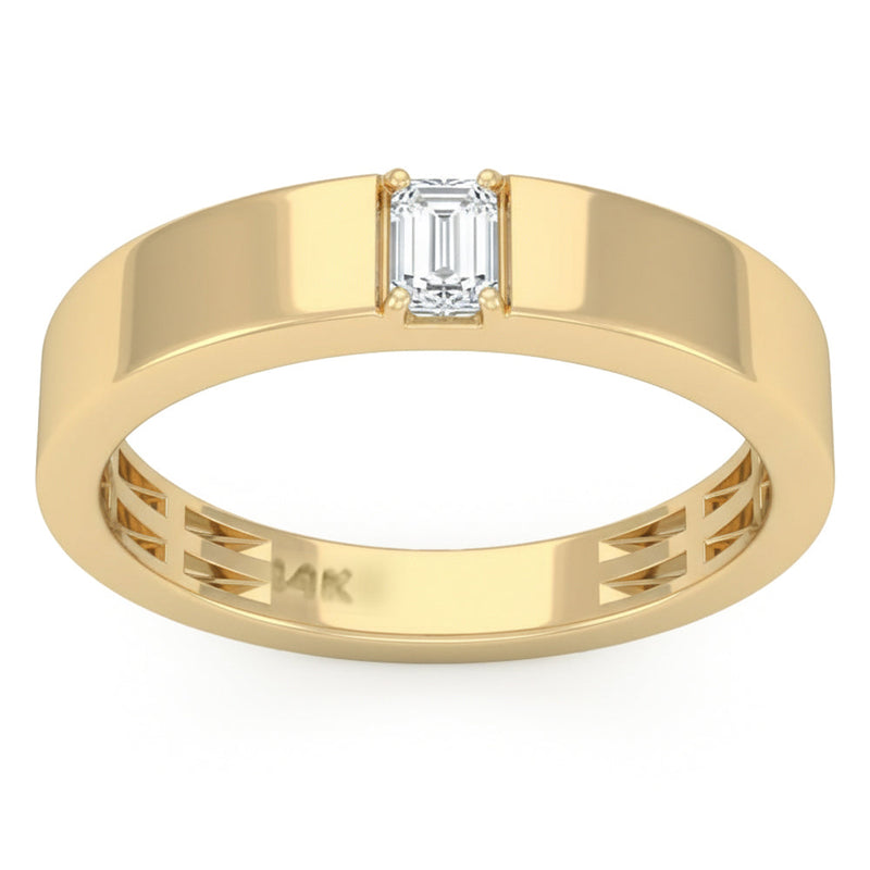 SPECIAL! .33ct G SI 14kt Yellow Gold Diamond Solitaire Men's Wedding Band Ring Size 10