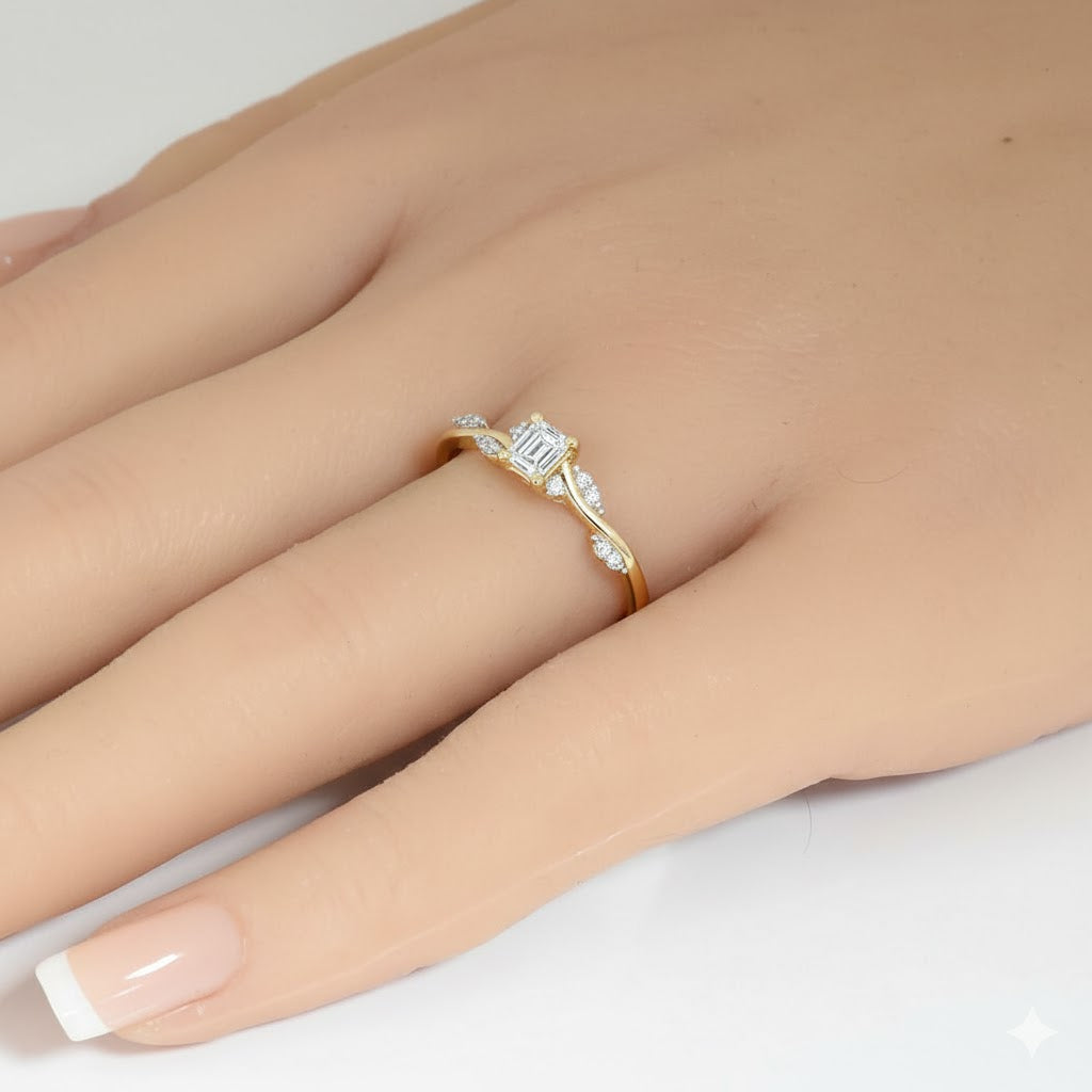 SPECIAL! .39ct G SI 14kt Yellow Gold Emerald Cut Diamond Engagement Ring Size 6.5
