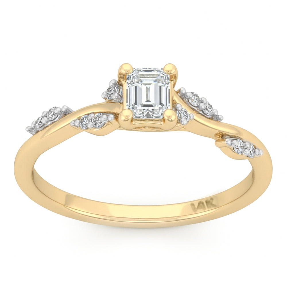 SPECIAL! .39ct G SI 14kt Yellow Gold Emerald Cut Diamond Engagement Ring Size 6.5