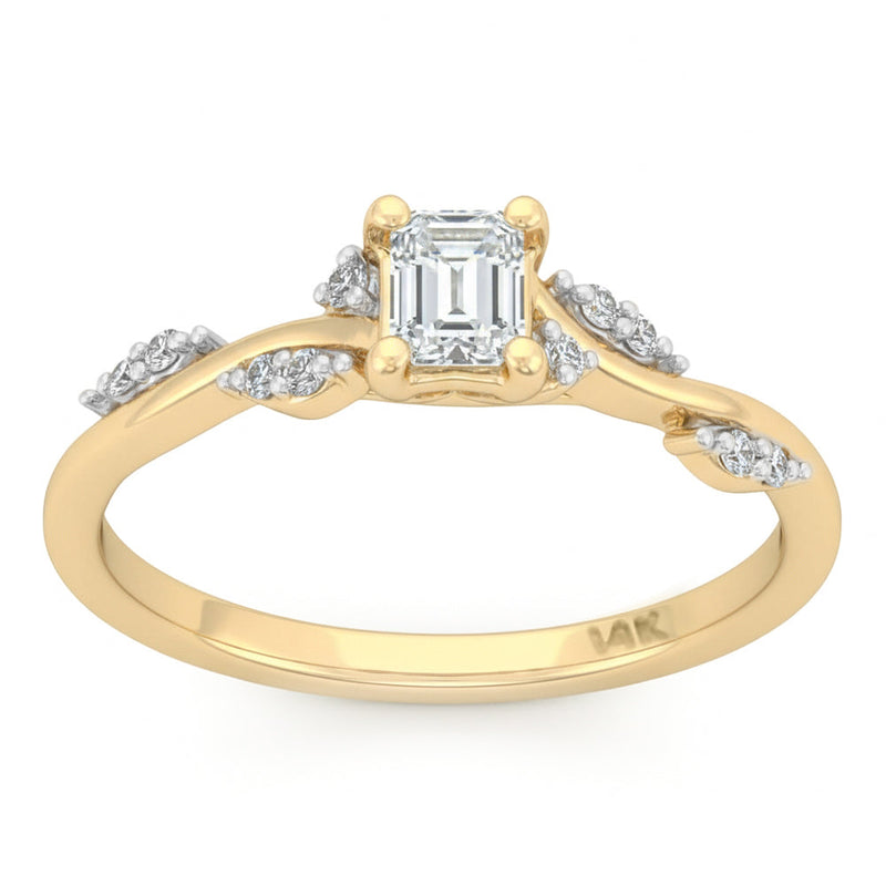 SPECIAL! .39ct G SI 14kt Yellow Gold Emerald Cut Diamond Engagement Ring Size 6.5