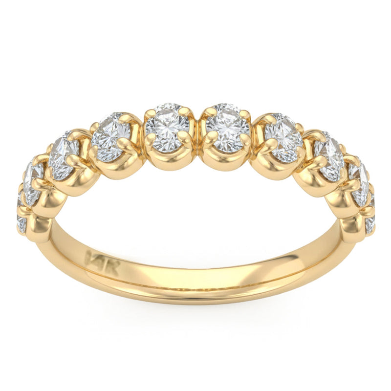 SPECIAL! .73ct G SI 14kt Yellow Gold Diamond Half Eternity Oval Band Ring Size 6.5