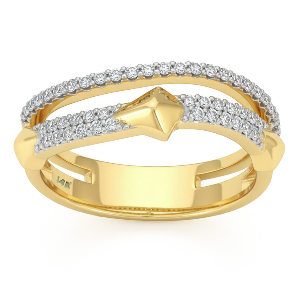 .27ct G SI 14kt Yellow Gold Round Diamond Band Ring Size 6.5