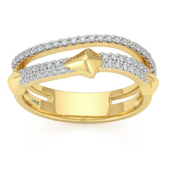 .27ct G SI 14kt Yellow Gold Round Diamond Band Ring Size 6.5