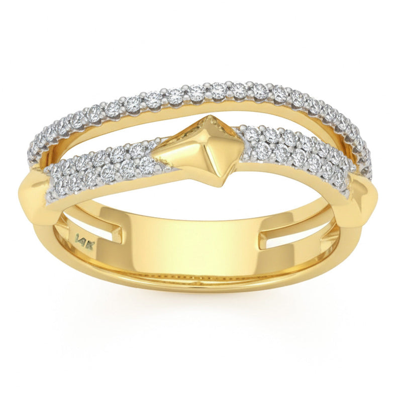 .27ct G SI 14kt Yellow Gold Round Diamond Band Ring Size 6.5