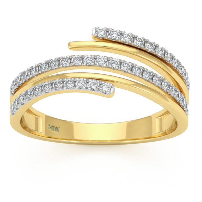 .33ct G SI 14kt Yellow Gold Diamond Wrap Around Ring Size 6.5