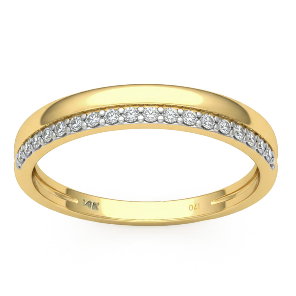 .17ct G SI 14kt Yellow Gold Round Diamond Band Ring Size 6.5