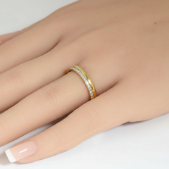 .17ct G SI 14kt Yellow Gold Round Diamond Band Ring Size 6.5