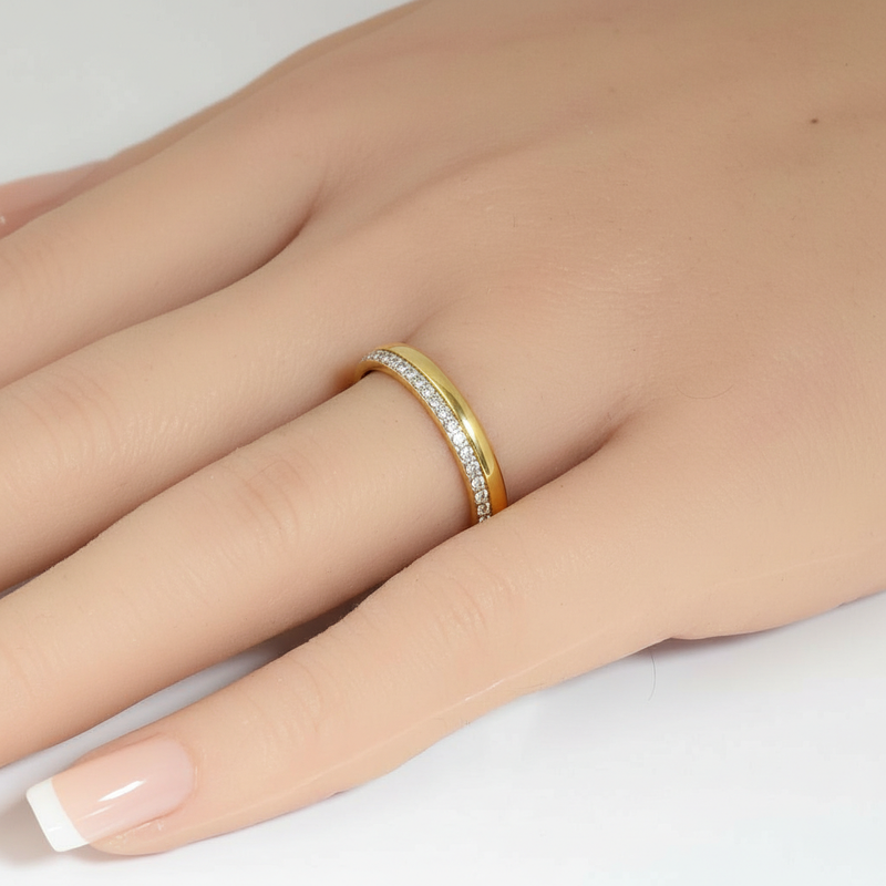 .17ct G SI 14kt Yellow Gold Round Diamond Band Ring Size 6.5