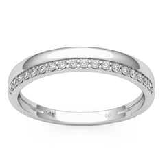 .16ct G SI 14kt White Gold Round Diamond Band Ring Size 6.5