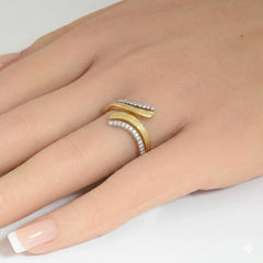 .16ct G SI 14kt Yellow Gold Modern Diamond Wrap Ring Size 6.5