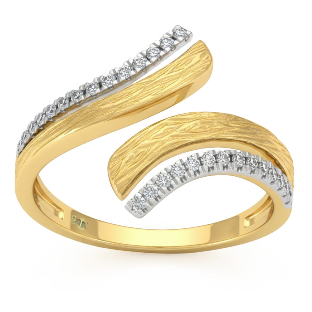 .16ct G SI 14kt Yellow Gold Modern Diamond Wrap Ring Size 6.5