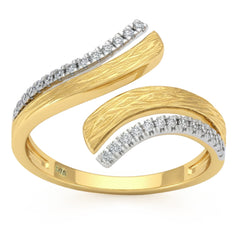 .16ct G SI 14kt Yellow Gold Modern Diamond Wrap Ring Size 6.5
