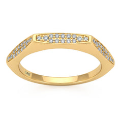 .19ct G SI 14kt Yellow Gold Diamond Modern Band Ring Size 6.5