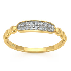 .14ct G SI 14kt Yellow Gold Round Diamond Modern Band Ring Size 6.5