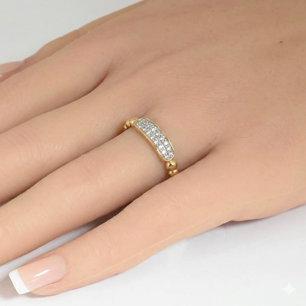 .14ct G SI 14kt Yellow Gold Round Diamond Modern Band Ring Size 6.5