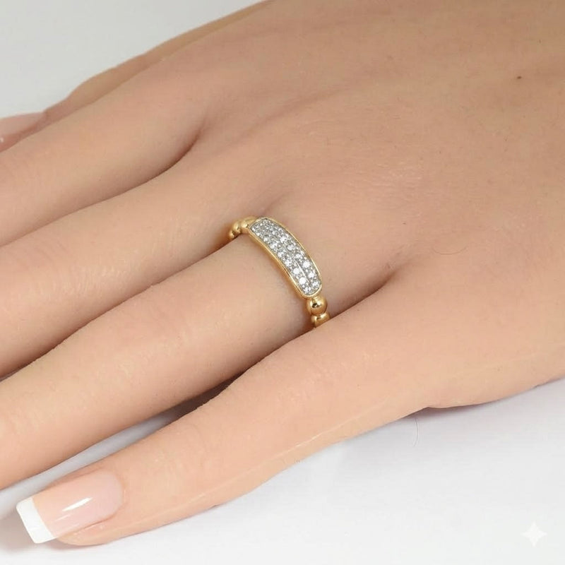 .14ct G SI 14kt Yellow Gold Round Diamond Modern Band Ring Size 6.5