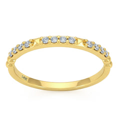 .16ct G SI 14kt Yellow Gold Round Diamond Band Ring Size 6.5