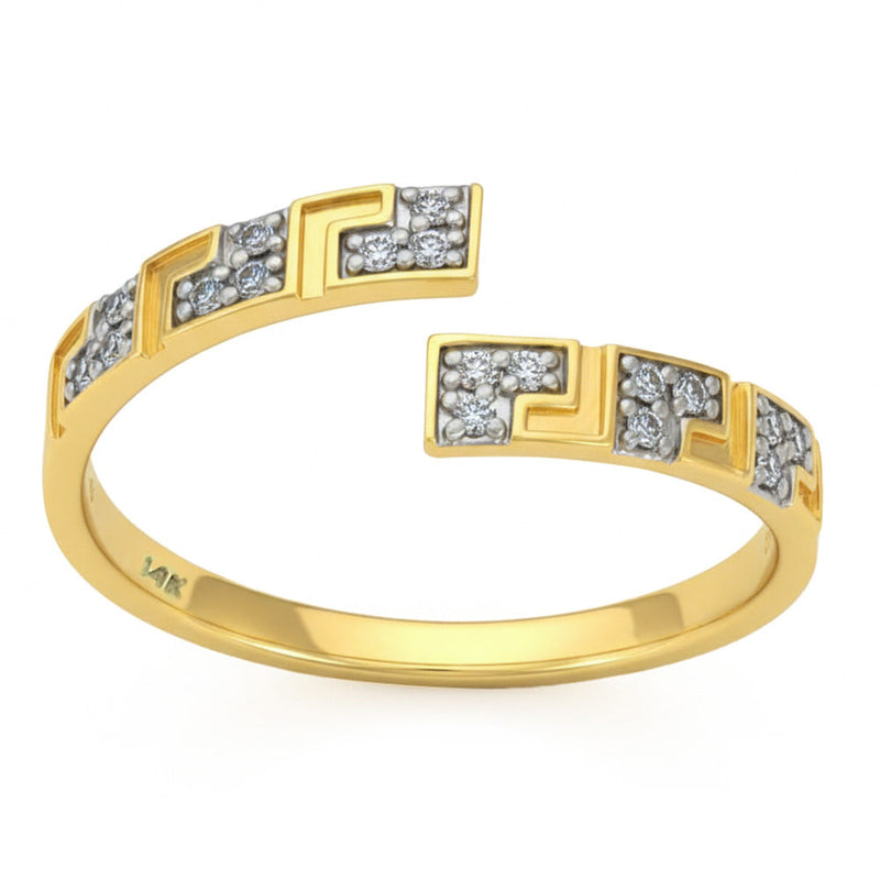 .11ct G SI 14kt Yellow Gold Round Diamond Wrap Around Ring Size 6.5