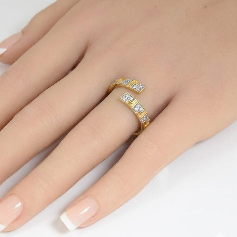 .11ct G SI 14kt Yellow Gold Round Diamond Wrap Around Ring Size 6.5