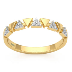 .09ct G SI 14kt Yellow Gold Triangle Shape Diamond Band Ring Size 6.5