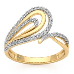 .33ct G SI 14kt Yellow Gold Modern Diamond Band Ring Size 6.5