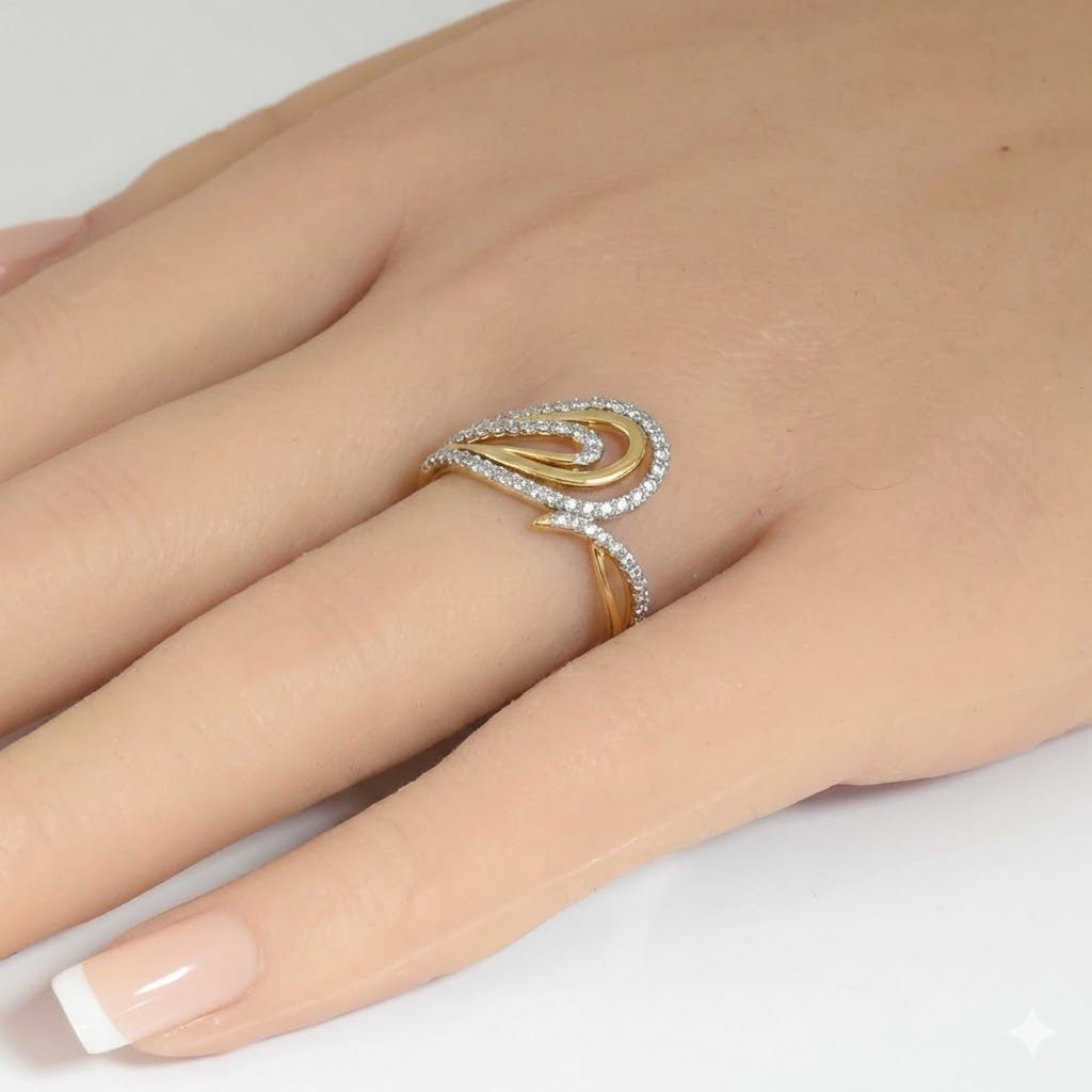 .33ct G SI 14kt Yellow Gold Modern Diamond Band Ring Size 6.5