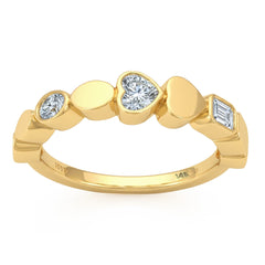 .54ct G SI 14kt Yellow Gold Multi Shape Diamond Bezel Set Ring Size 6.5