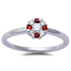 GEMSTONE CLOSEOUT!  White Gold Ruby & Diamond Solitaire Engagement Promise Ring Size 6.5