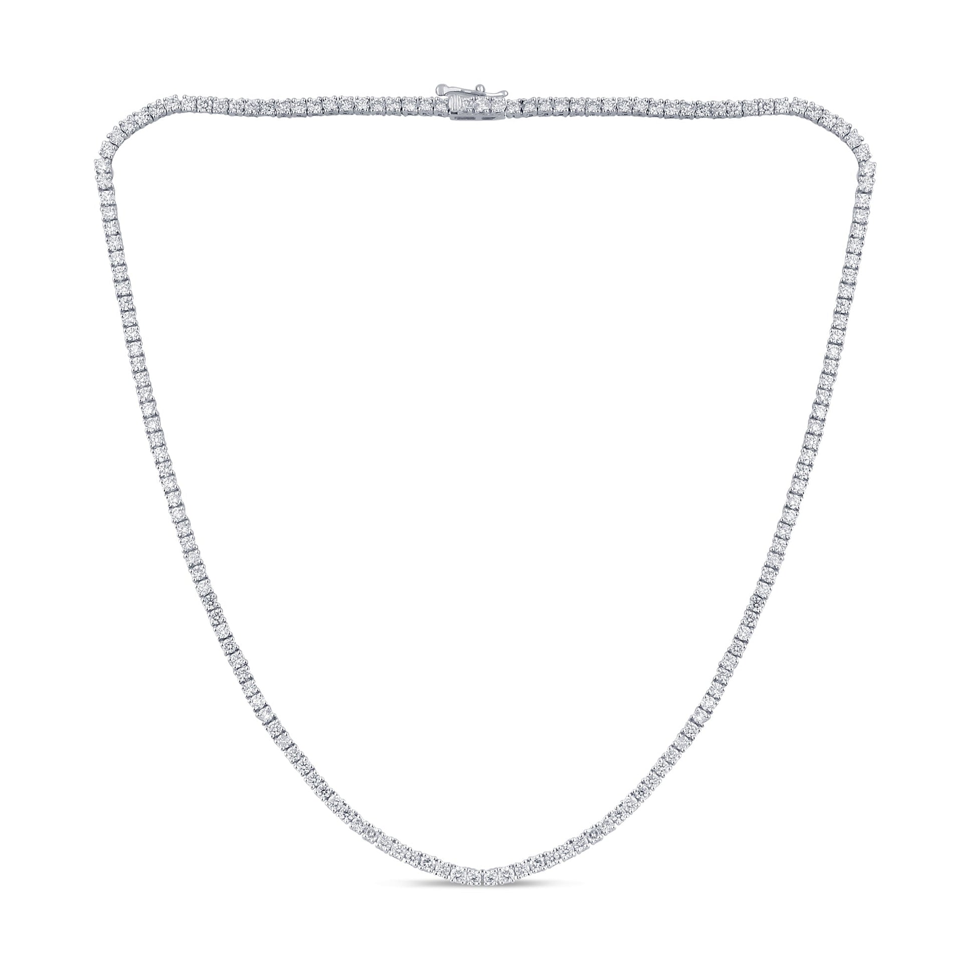 SPECIAL!7.13ct G SI 14K White Gold Diamond Tennis Necklace 16"