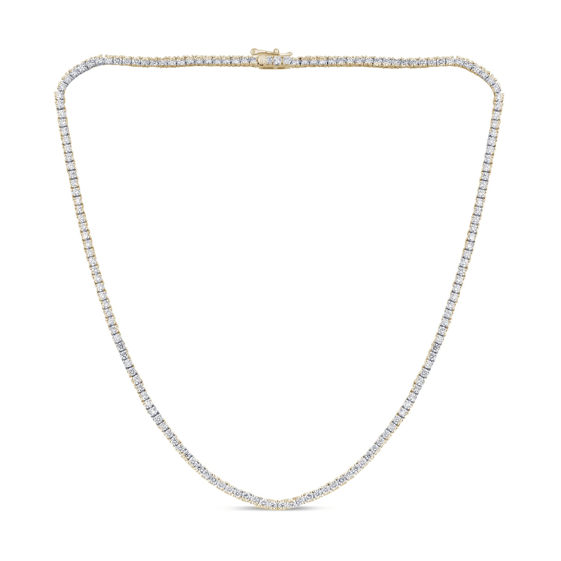 SPECIAL!7.15ct G SI 14K Yellow Gold Diamond Tennis Necklace 16"