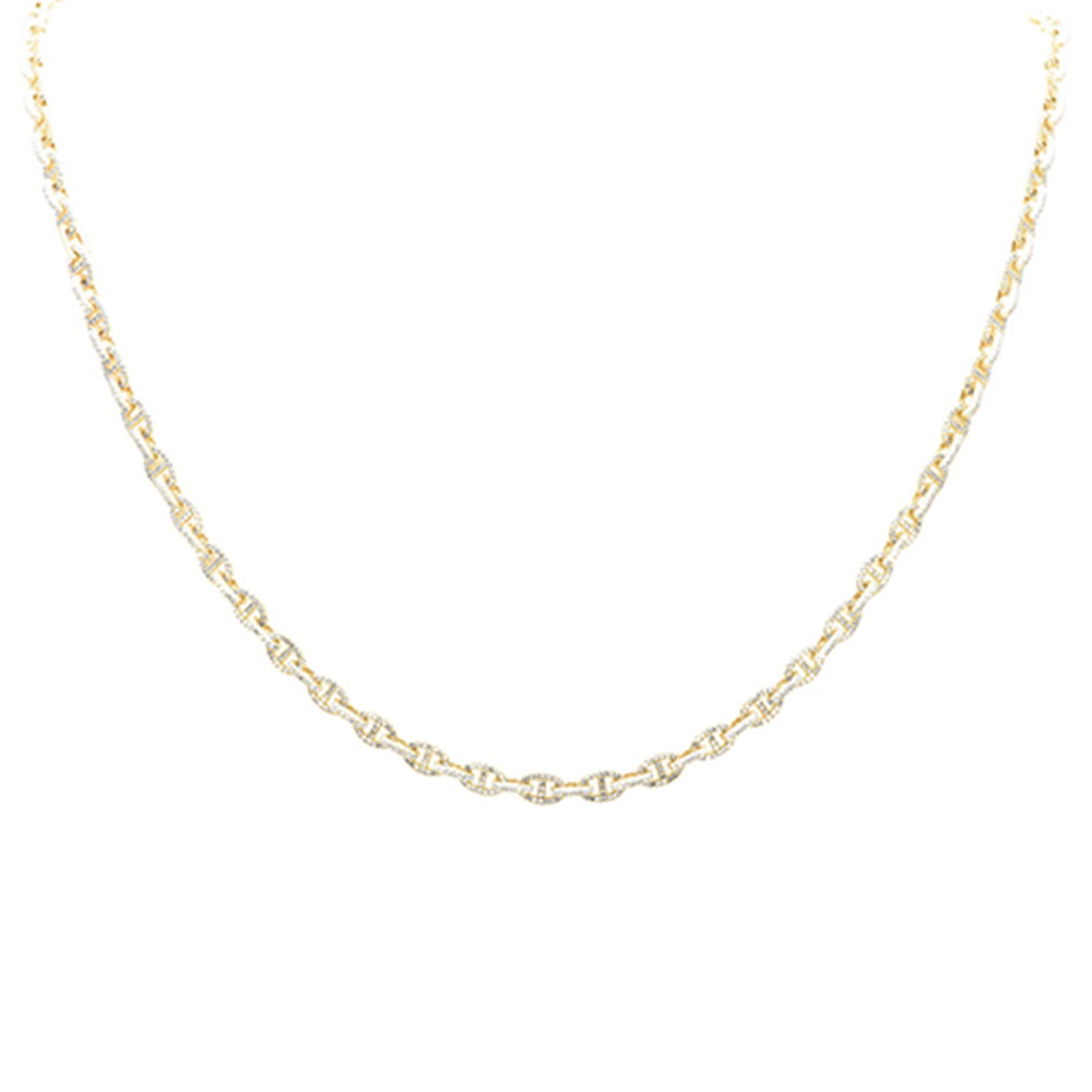 SPECIAL! 3.52ct G SI 14K Yellow Gold Diamond Mariner Link Chain Necklace 22" Long