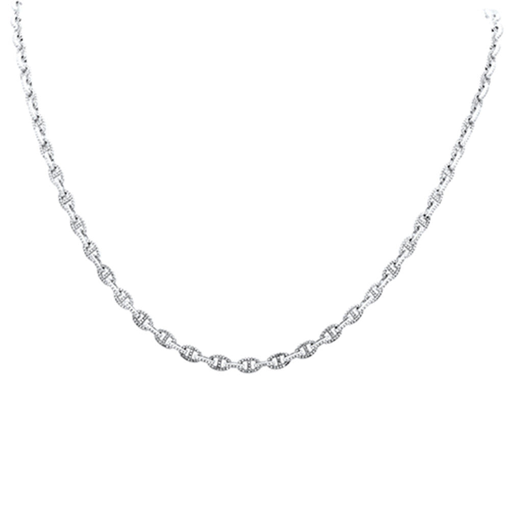 SPECIAL!2.91ct G SI 14K White Gold Diamond Mariner Link Chain Necklace 20" Long