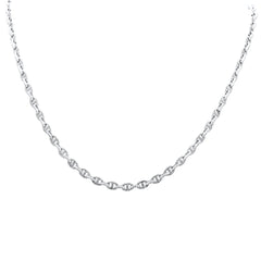 SPECIAL!2.91ct G SI 14K White Gold Diamond Mariner Link Chain Necklace 20" Long