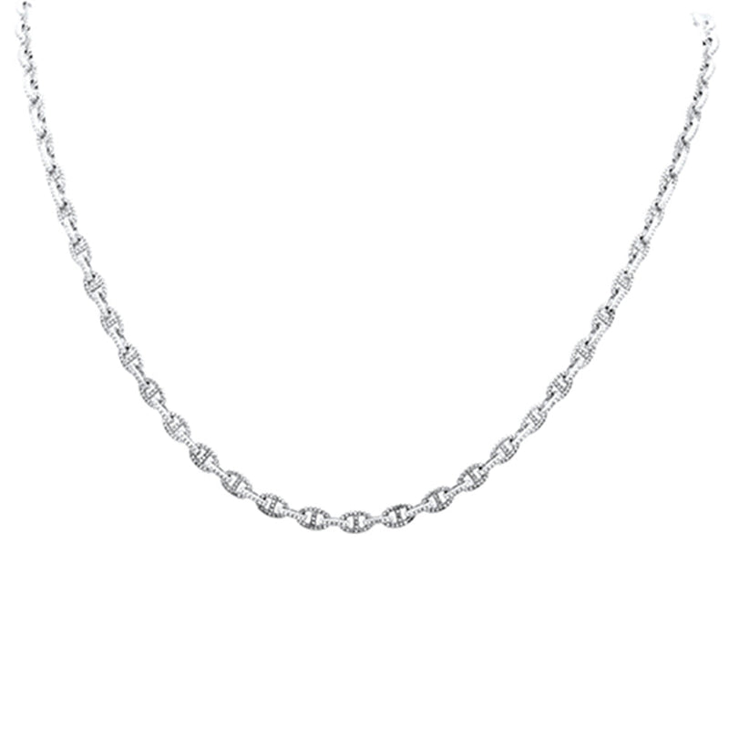 SPECIAL!2.91ct G SI 14K White Gold Diamond Mariner Link Chain Necklace 20" Long