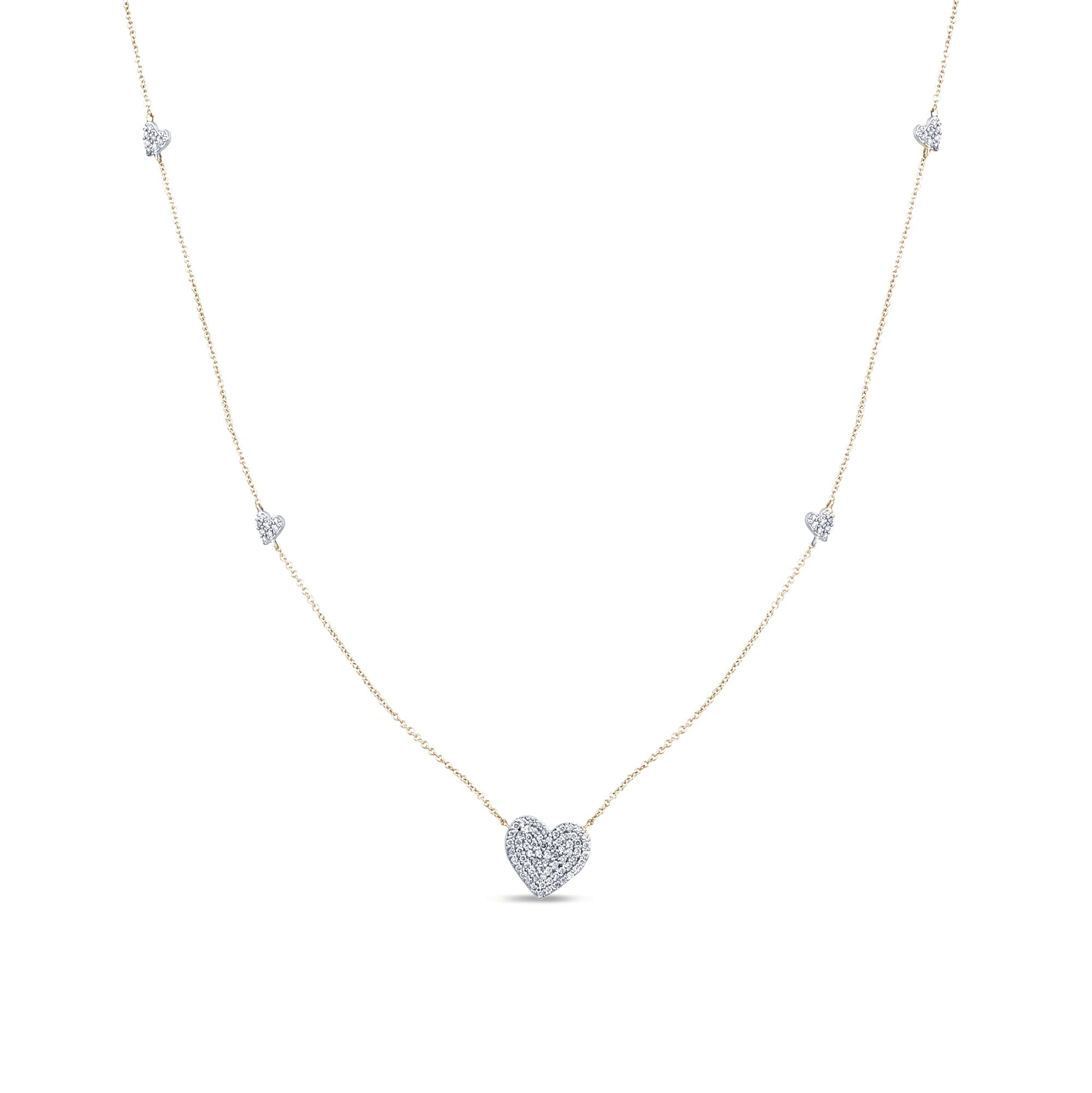 DIAMOND CLOSEOUT! .46ct G SI 14K Yellow Gold Diamond Heart Shaped Pendant Necklace 18" Long