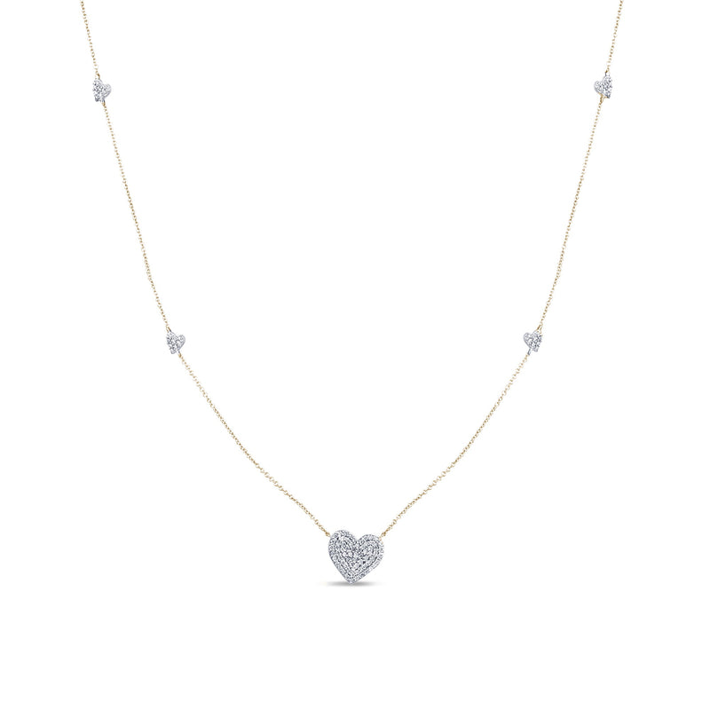DIAMOND CLOSEOUT! .46ct G SI 14K Yellow Gold Diamond Heart Shaped Pendant Necklace 18" Long