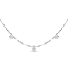 SPECIAL!.67ct G SI 14K White Gold Diamond Flower Pendant Necklace 16+2" Ext Long