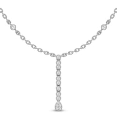 SPECIAL! .21ct G SI 14K White Gold Diamond Dangling Pendant Necklace 16" +2" EXT
