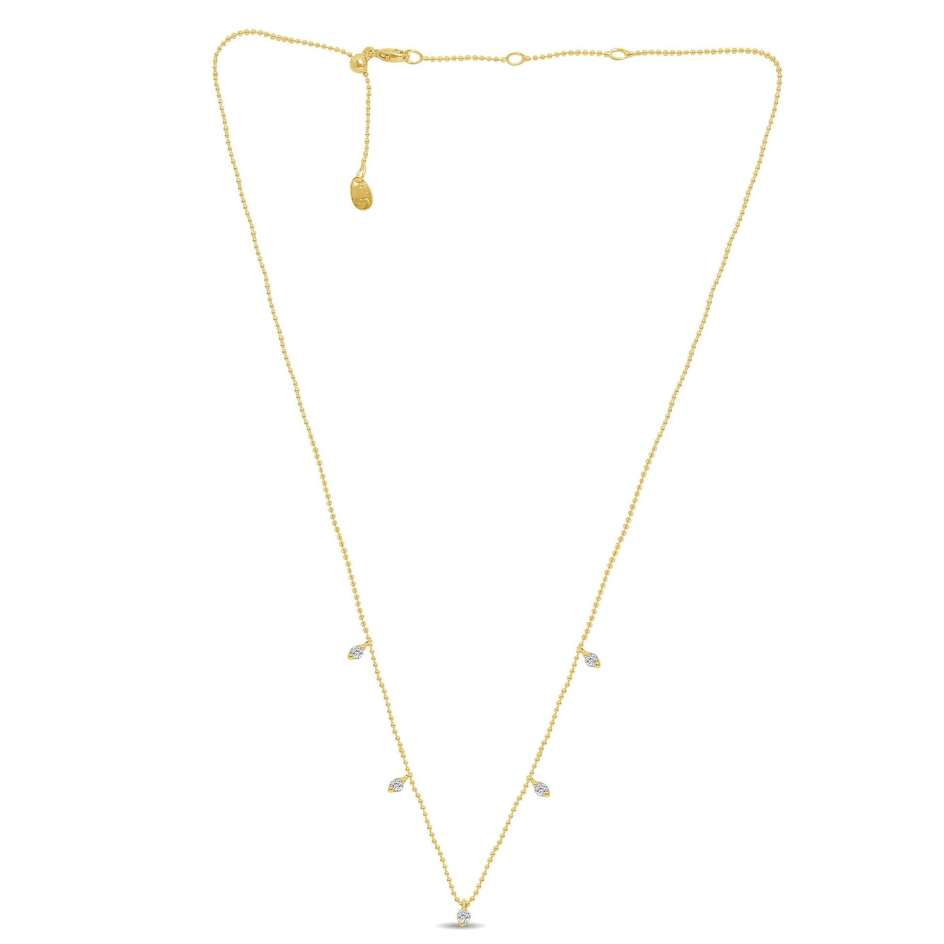 SPECIAL! .24ct G SI 14K Yellow Gold Diamond Bead Style Drop Pendant Necklace