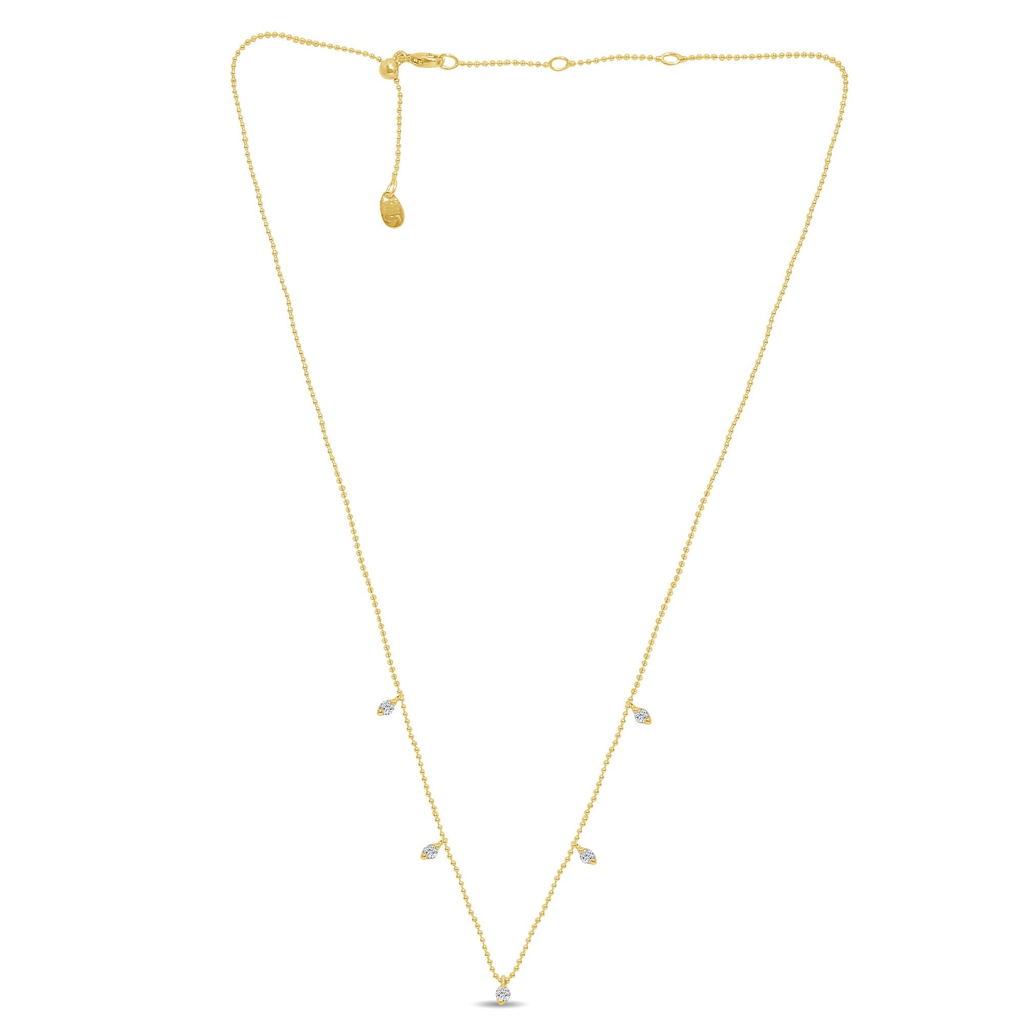 SPECIAL! .24ct G SI 14K Yellow Gold Diamond Bead Style Drop Pendant Necklace