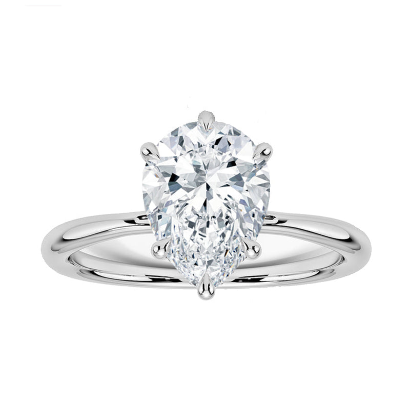 SPECIAL!.50ct G SI 14K White Gold Pear Shape Diamond Solitaire Ladies Ring