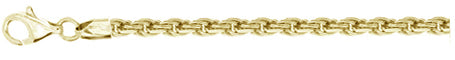 CLOSEOUT 20% OFF!  070-3.5MM Yellow Gold Plated Rope Chain .925 Solid Sterling Silver Sizes 8-28" NEW