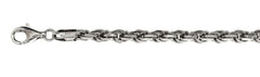 100 5MM Rope Rhodium Finished .925 Sterling Silver Chain 8"-28" Available NEW
