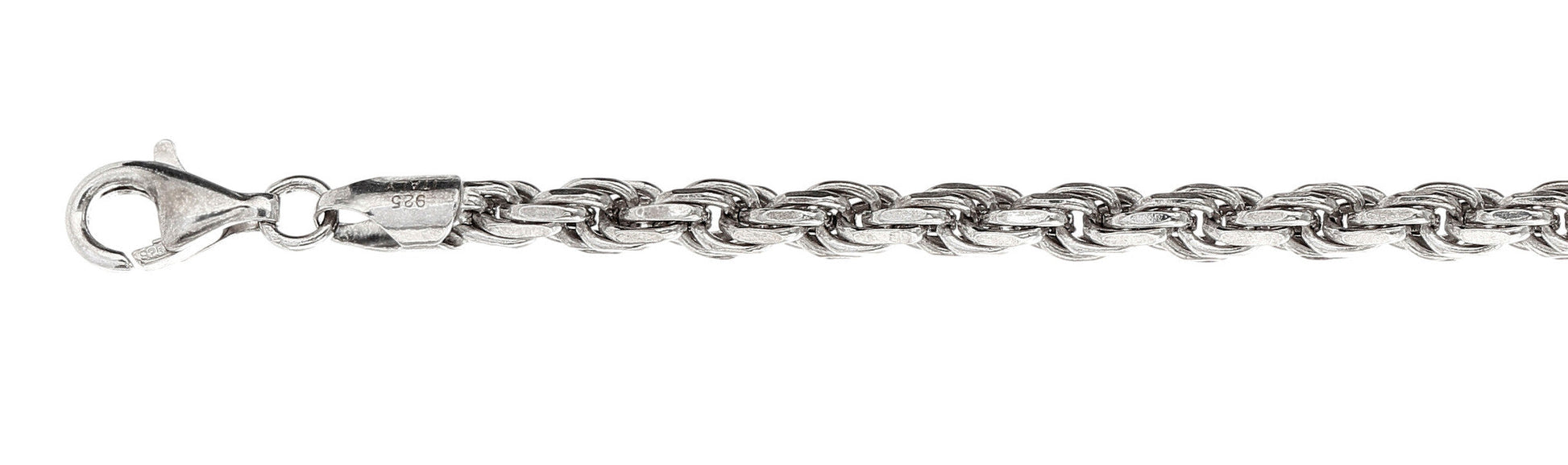 100-5MM Rope Chain .925  Solid Sterling Silver Sizes 7-30" NEW