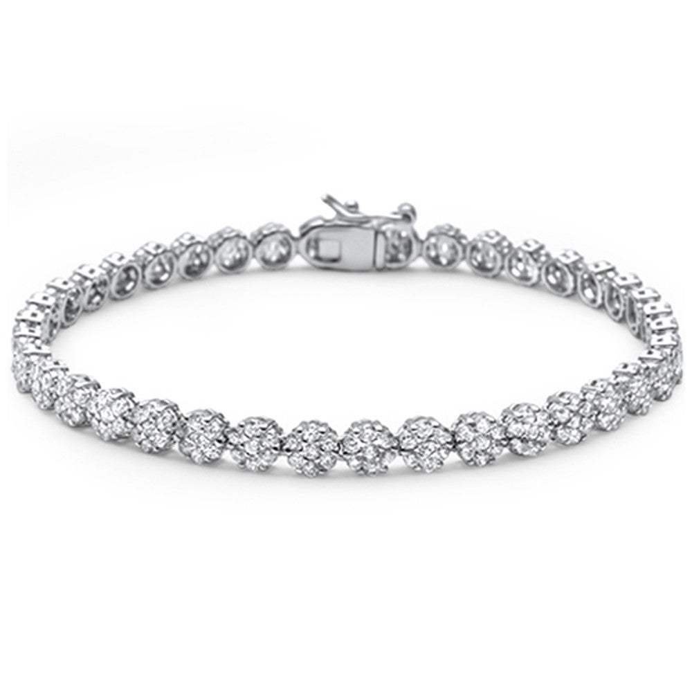 Elegant 7" Round Cubic Zirconia .925 Sterling Silver Tennis Bracelet