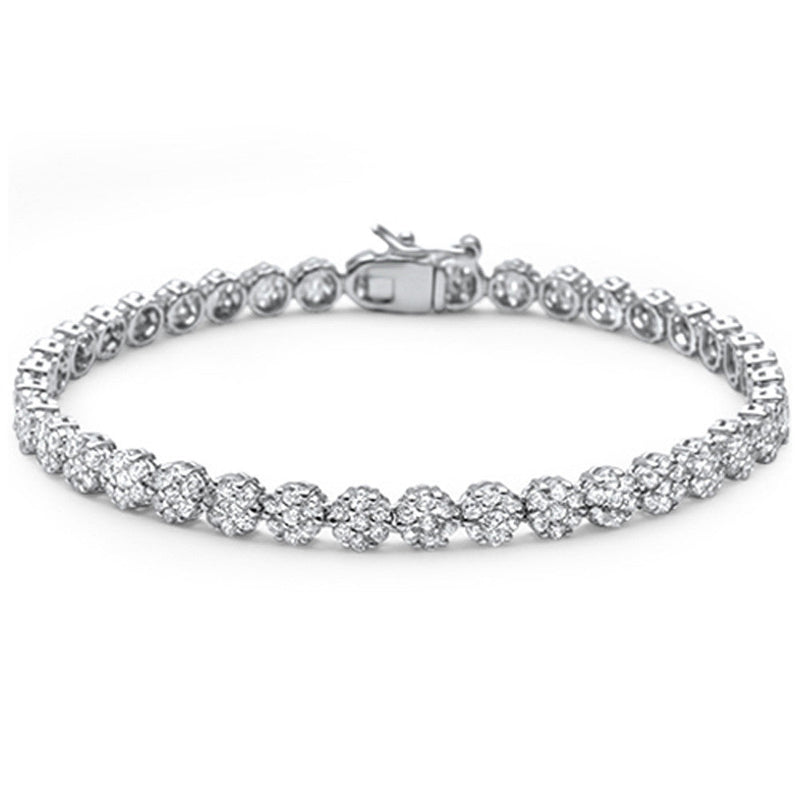 Elegant 7" Round Cubic Zirconia .925 Sterling Silver Tennis Bracelet