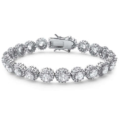 CLOSEOUT! Elegant 7" Round Cubic Zirconia .925 Sterling Silver Tennis Bracelet