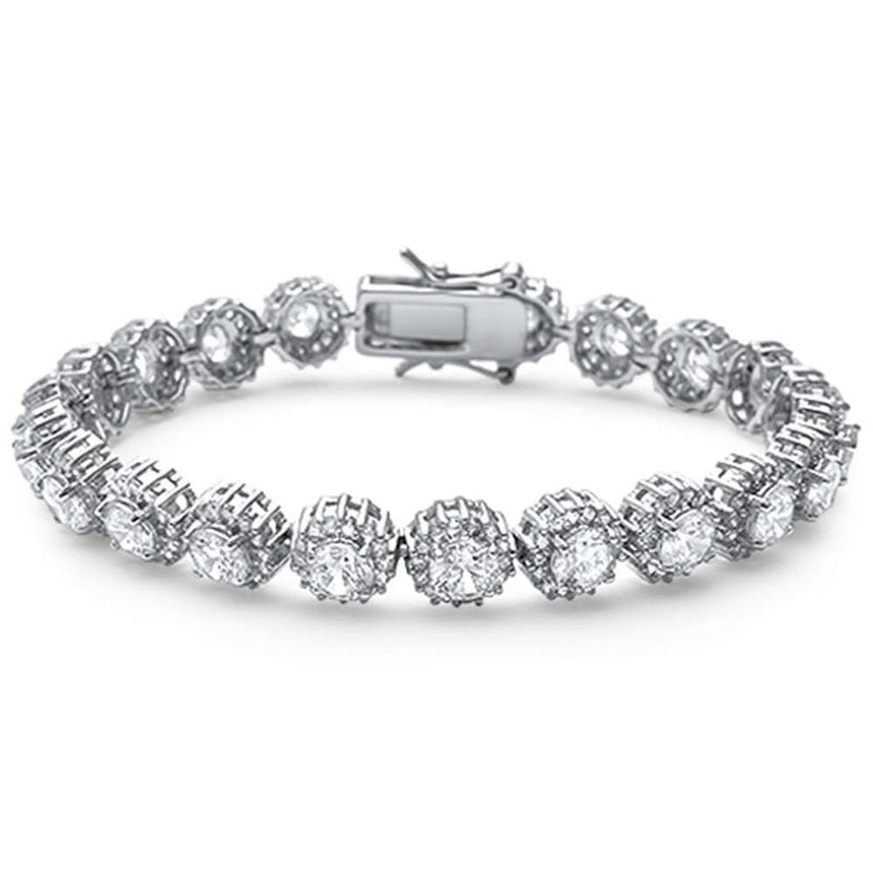 CLOSEOUT! Elegant 7" Round Cubic Zirconia .925 Sterling Silver Tennis Bracelet