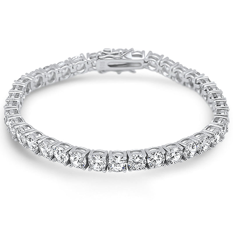 5MM Round Fine Cz .925 Sterling Silver Bracelet 7.25"
